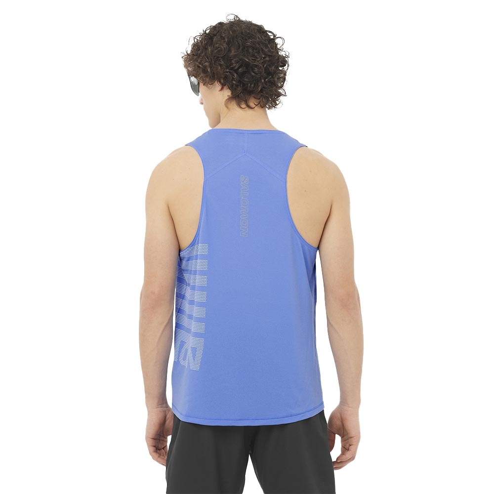 Salomon Sense Aero Singlet GFX Singlet Herre Blå