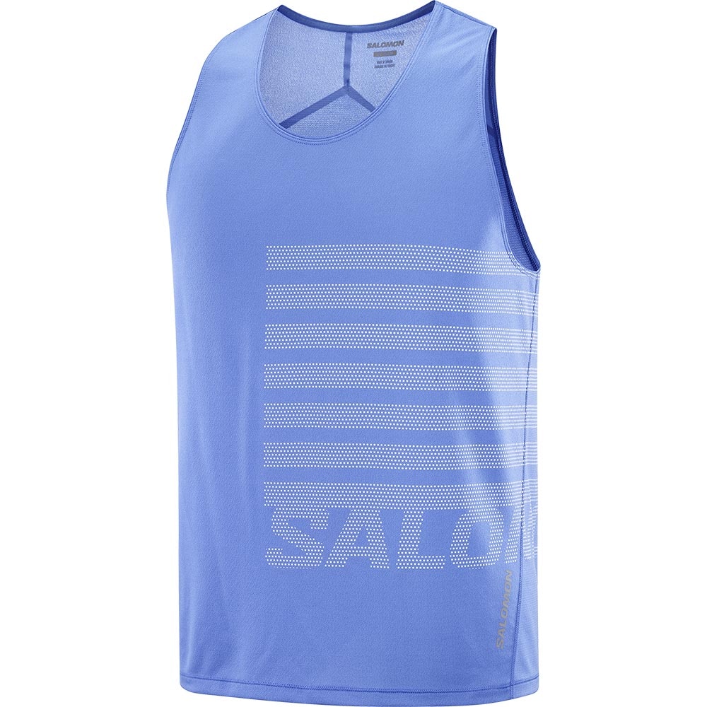 Salomon Sense Aero Singlet GFX Singlet Herre Blå