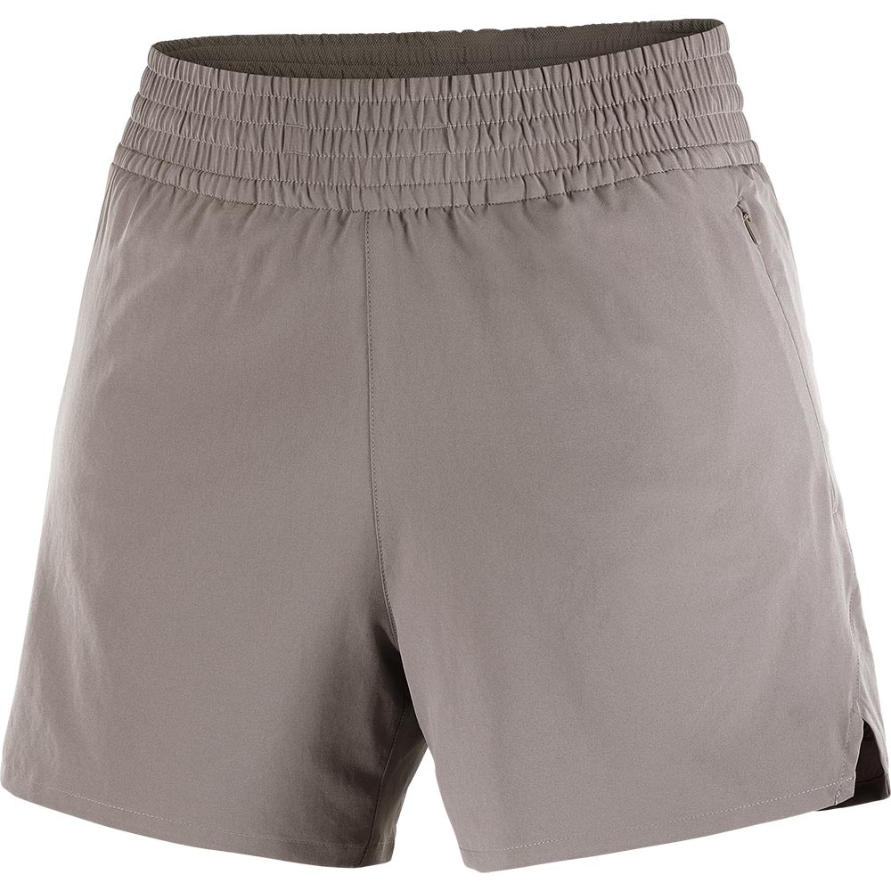 Salomon ShakeOut Core 2in1 4'' Løpeshorts Dame Brun