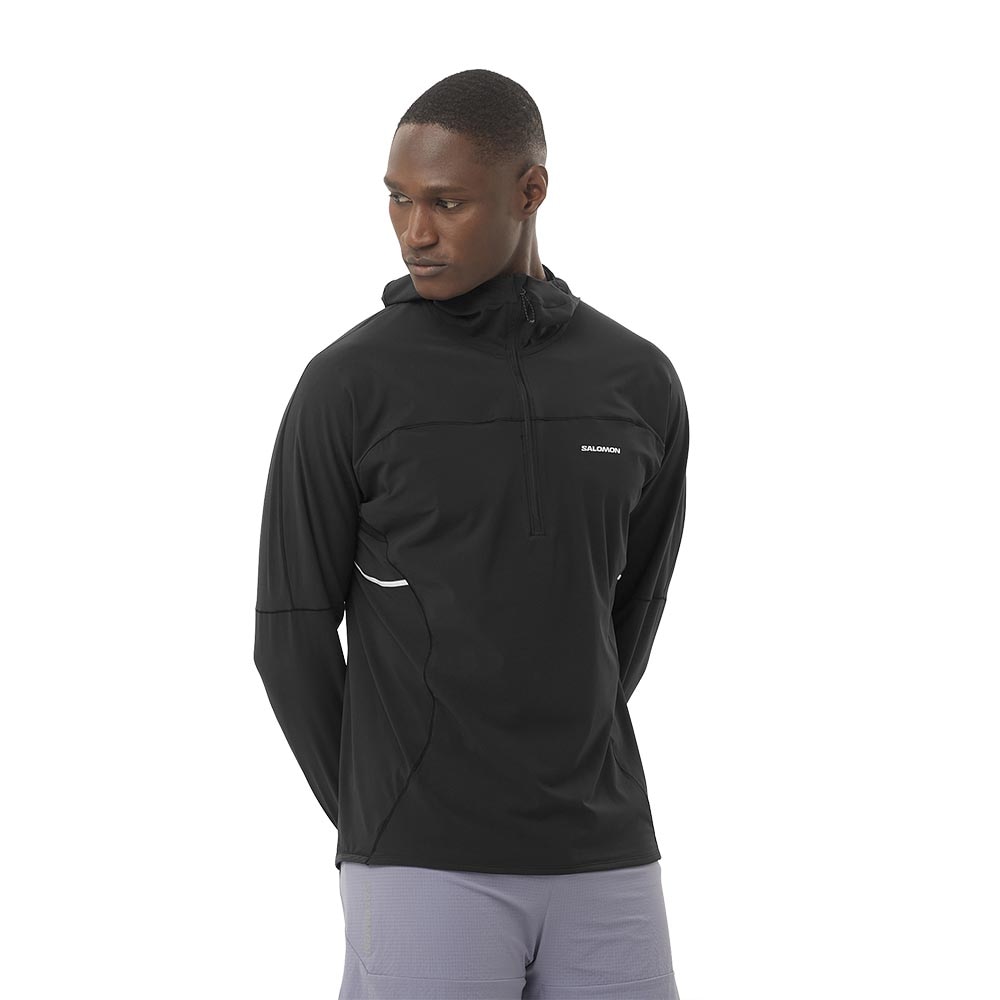 Salomon Sense Aero Hybrid Half-Zip Jakke Herre Sort