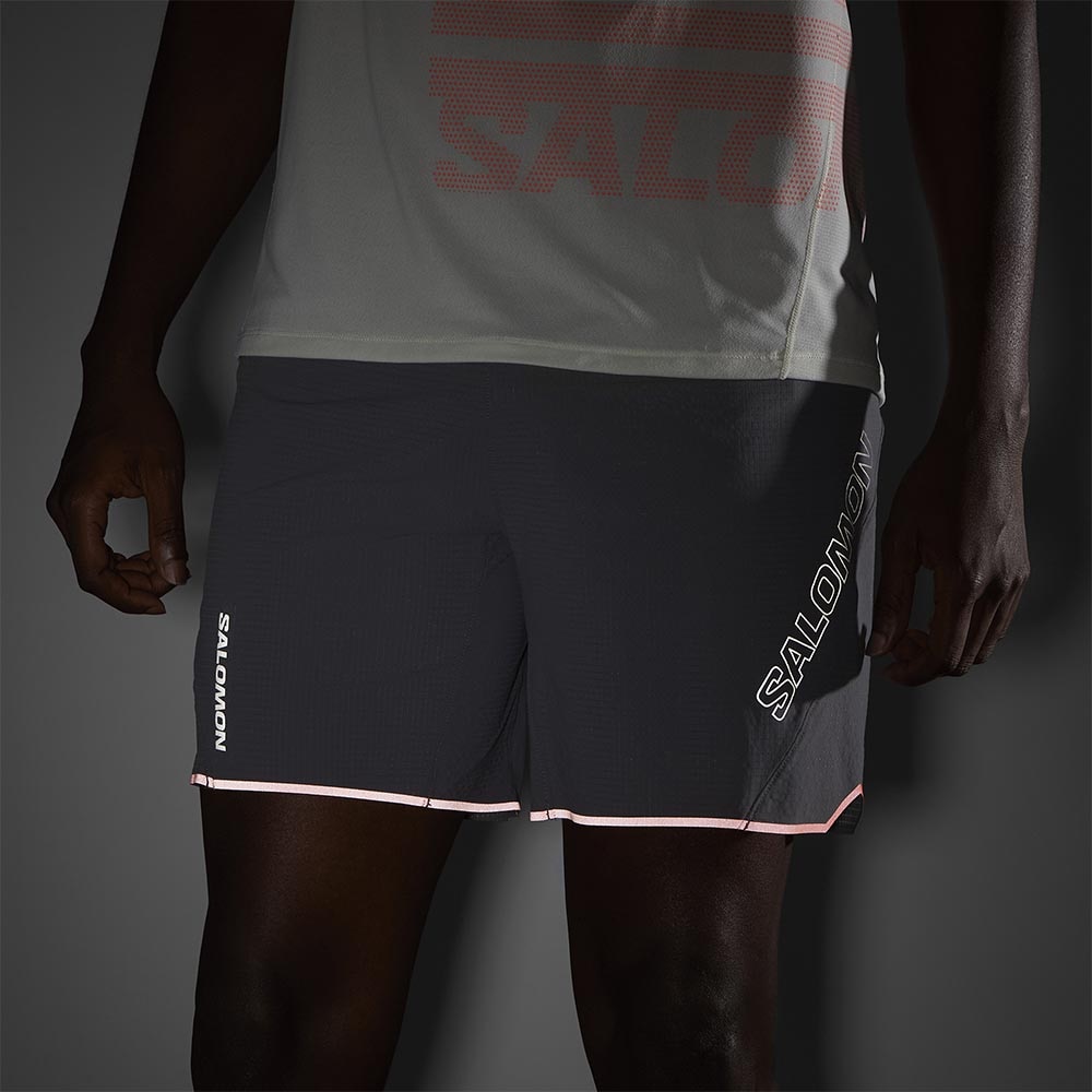 Salomon Sense Aero 7'' Løpeshorts Herre Grå/Rød