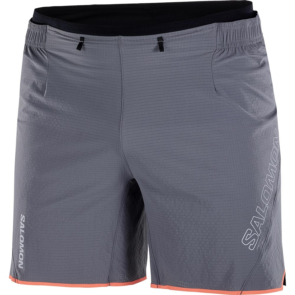 Salomon Sense Aero 7'' Løpeshorts Herre Grå/Rød