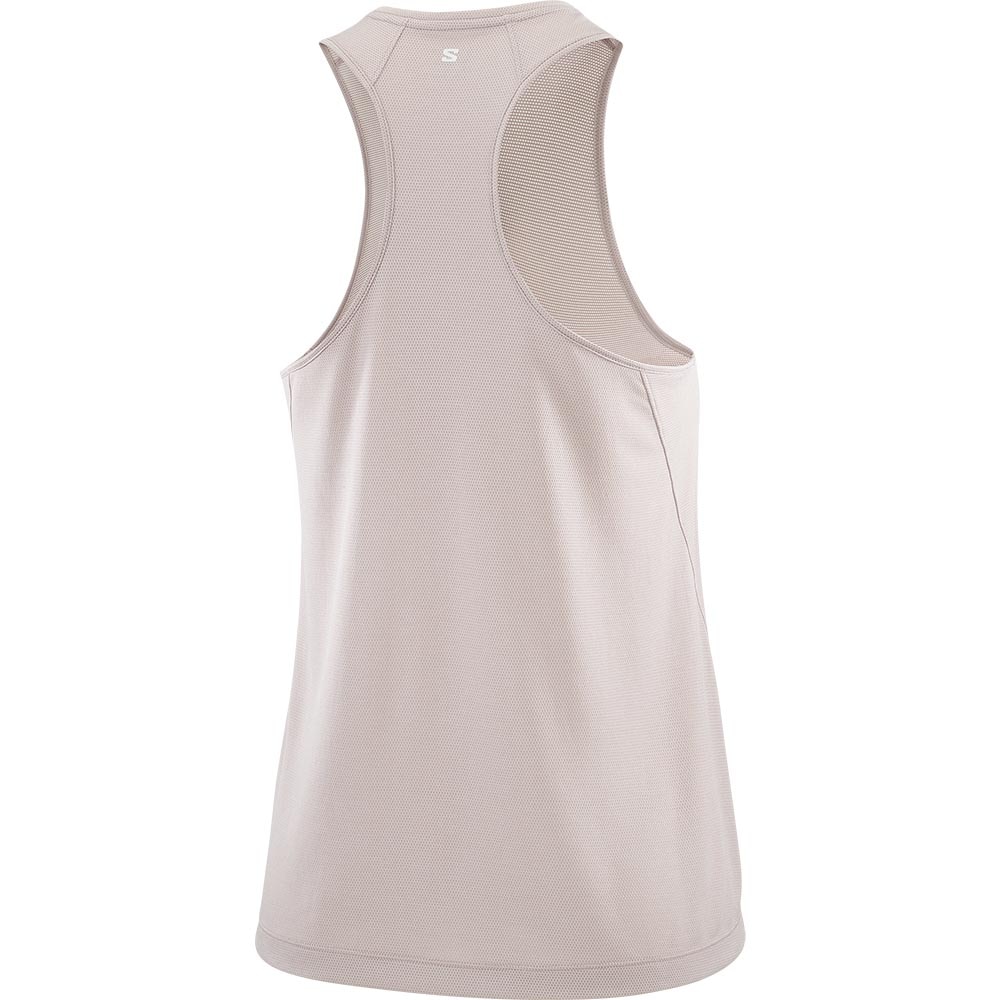 Salomon ShakeOut Core Tank Dame Rosa/Beige