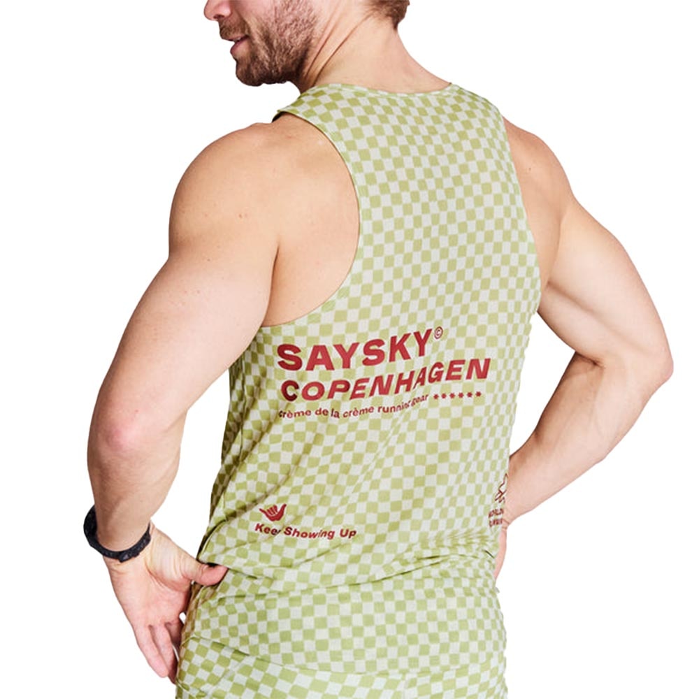 Saysky Checker Combat Singlet Herre Grønn/Rød