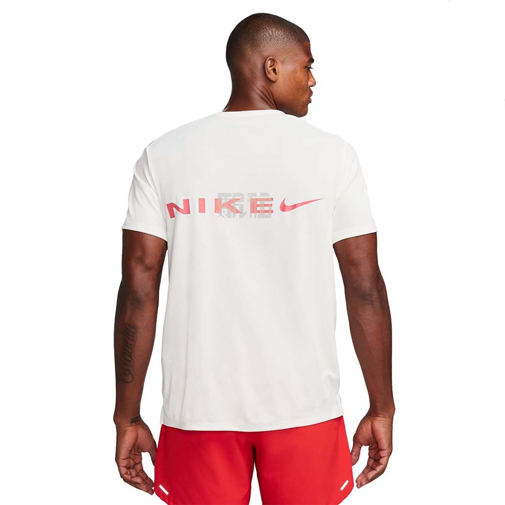 Nike Dri-Fit Miler Hakone Kortermet Trøye Herre Hvit/Rød