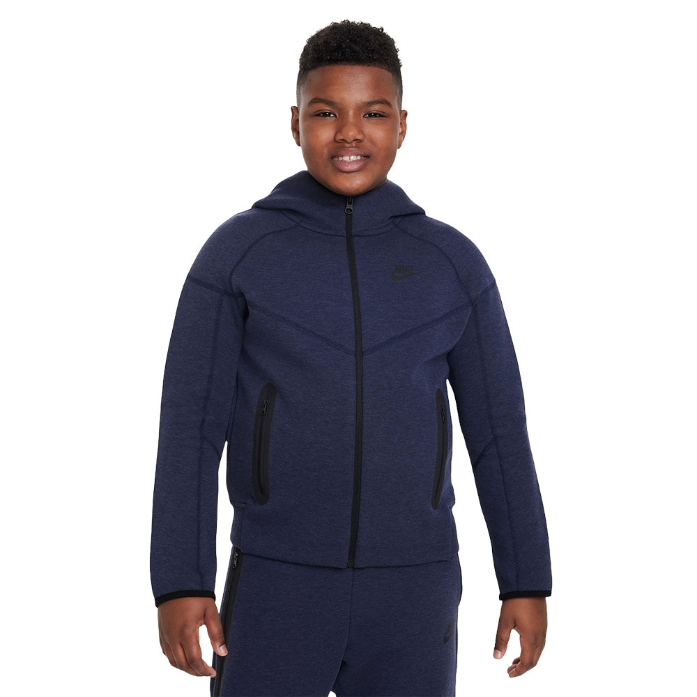 Nike NSW Tech Fleece Hettegenser Barn Obsidian/Sort