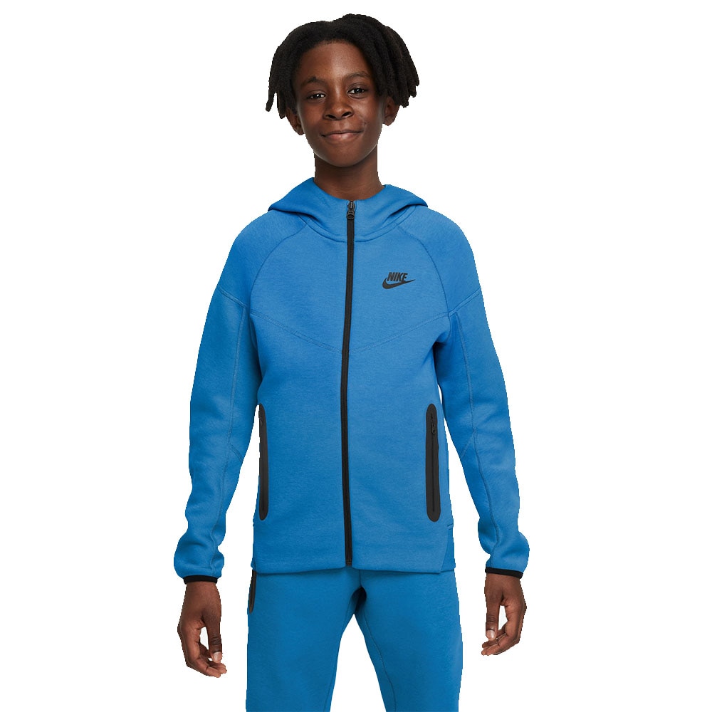 Nike NSW Tech Fleece Hettegenser Barn Blå