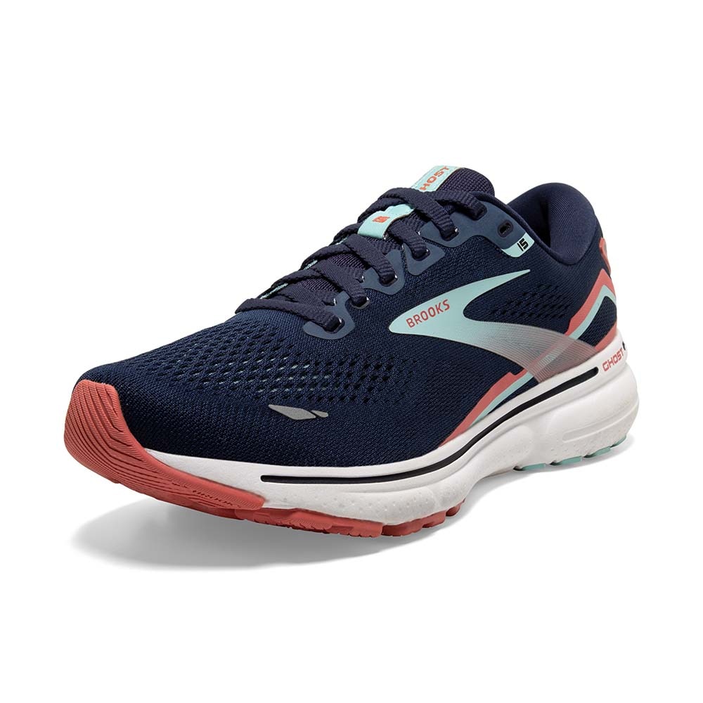 Brooks Ghost 15 Joggesko Dame Marine/Rød