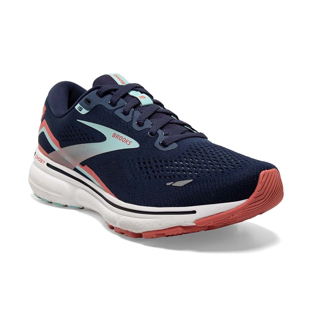 Brooks Ghost 15 Joggesko Dame Marine/Rød