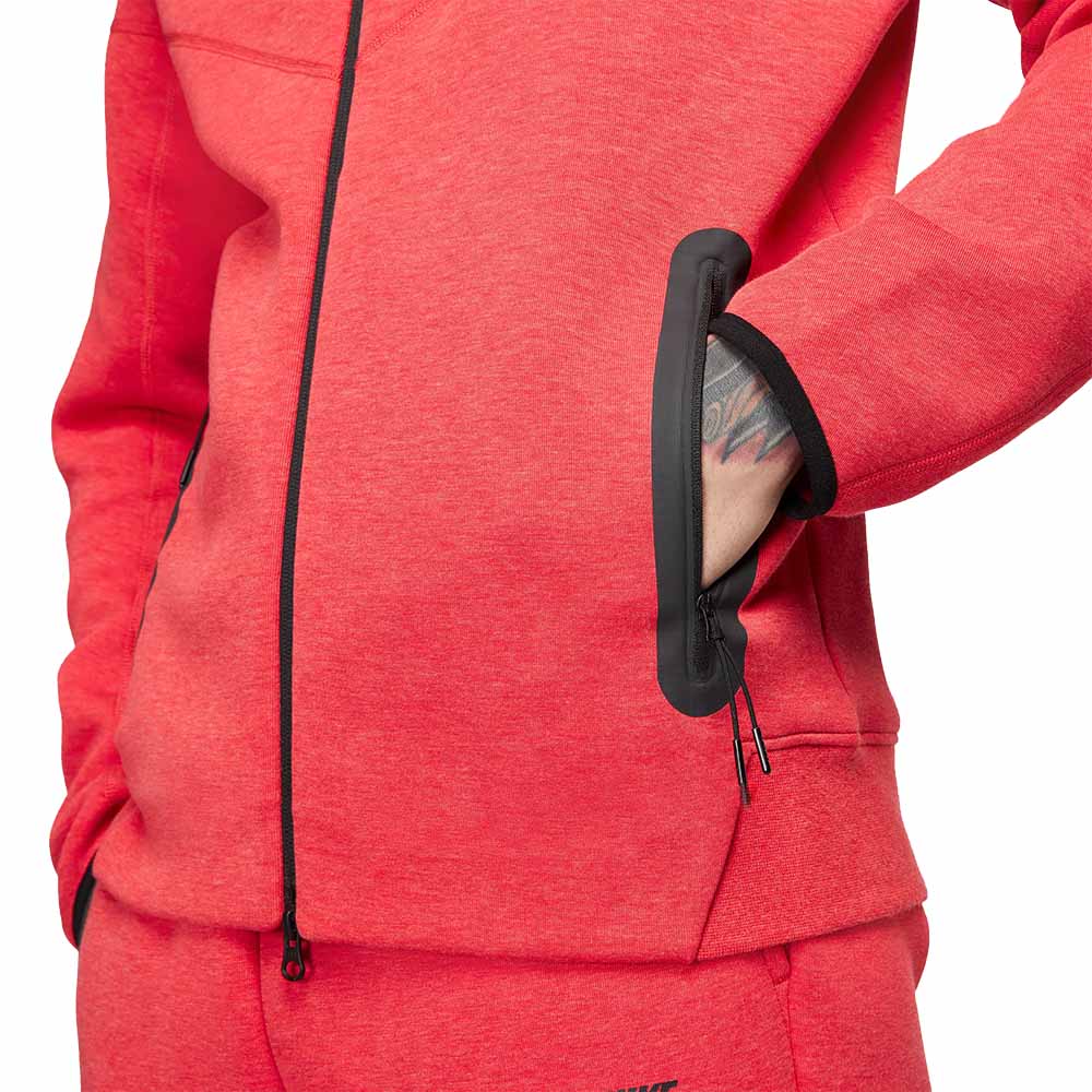 Nike NSW Tech Fleece FullZip Hettegenser Rød