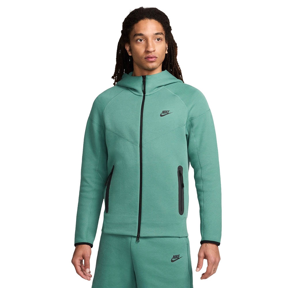 Nike NSW Tech Fleece FullZip Hettegenser Grønn/Sort