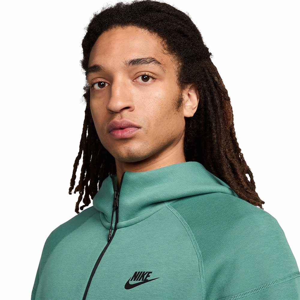 Nike NSW Tech Fleece FullZip Hettegenser Grønn/Sort