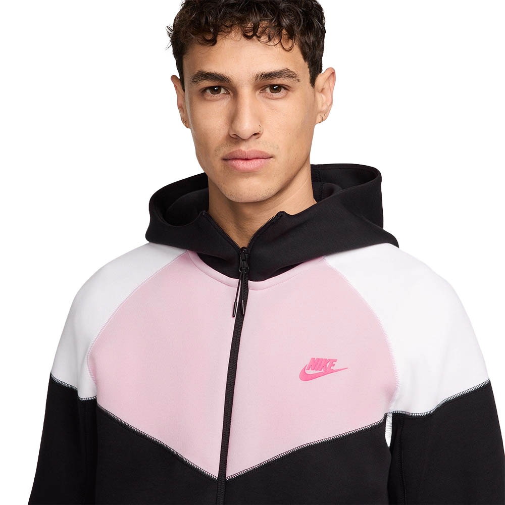 Nike Tech Fleece FullZip Hettegenser Sort/Hvit/Rosa