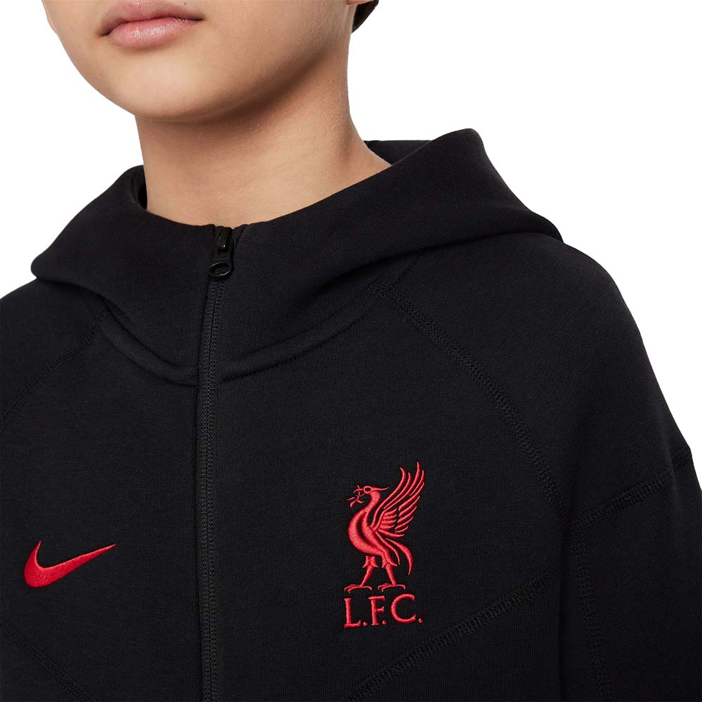 Nike Liverpool FC Tech Fleece Fritidsgenser Barn 24/25 Sort