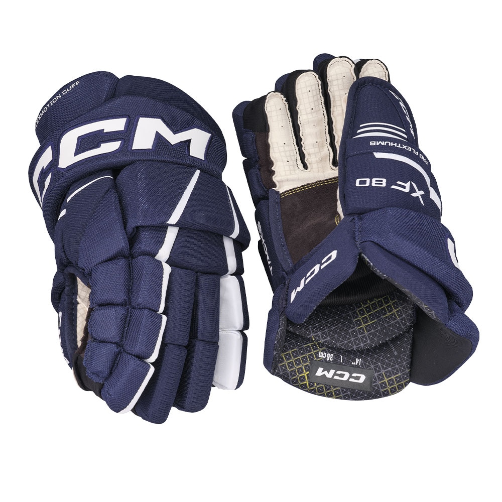 Ccm Tacks XF 80 Junior Hockeyhanske Marine