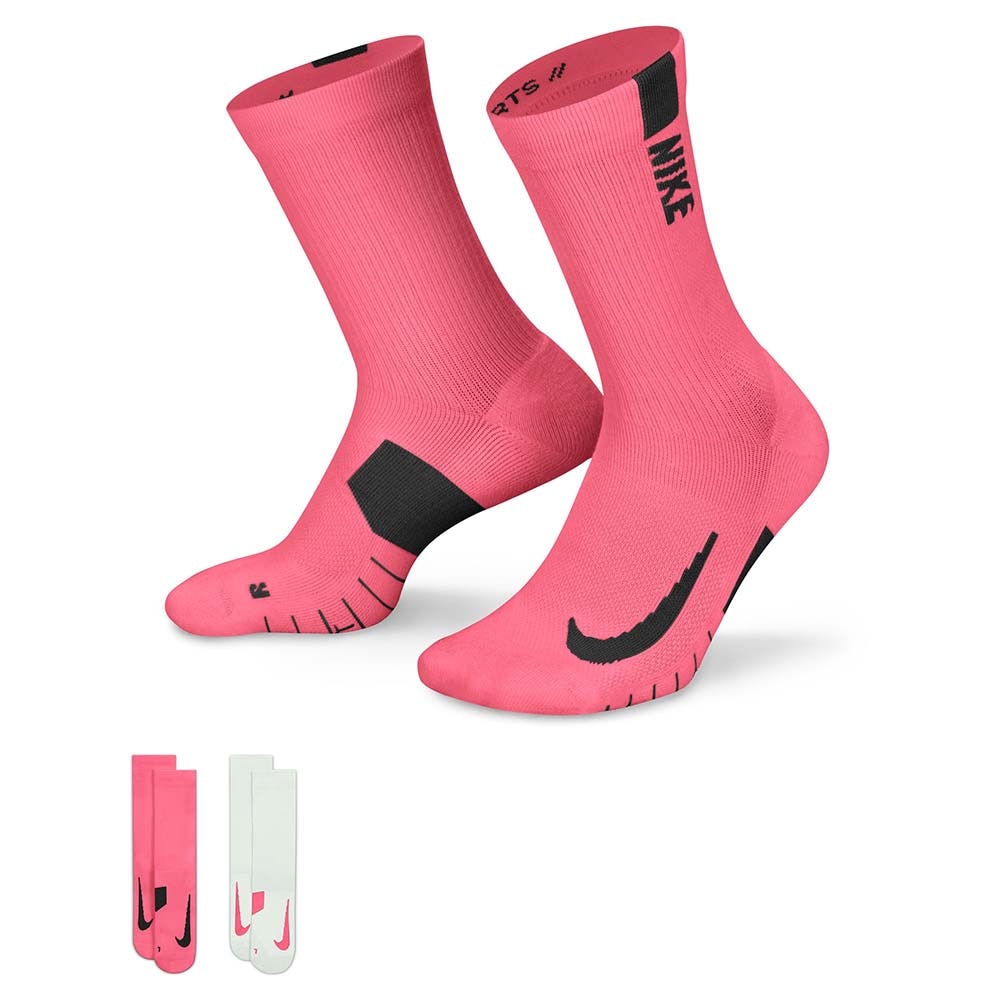 Nike Multiplier 2 Par Løpesokker Rosa/Hvit