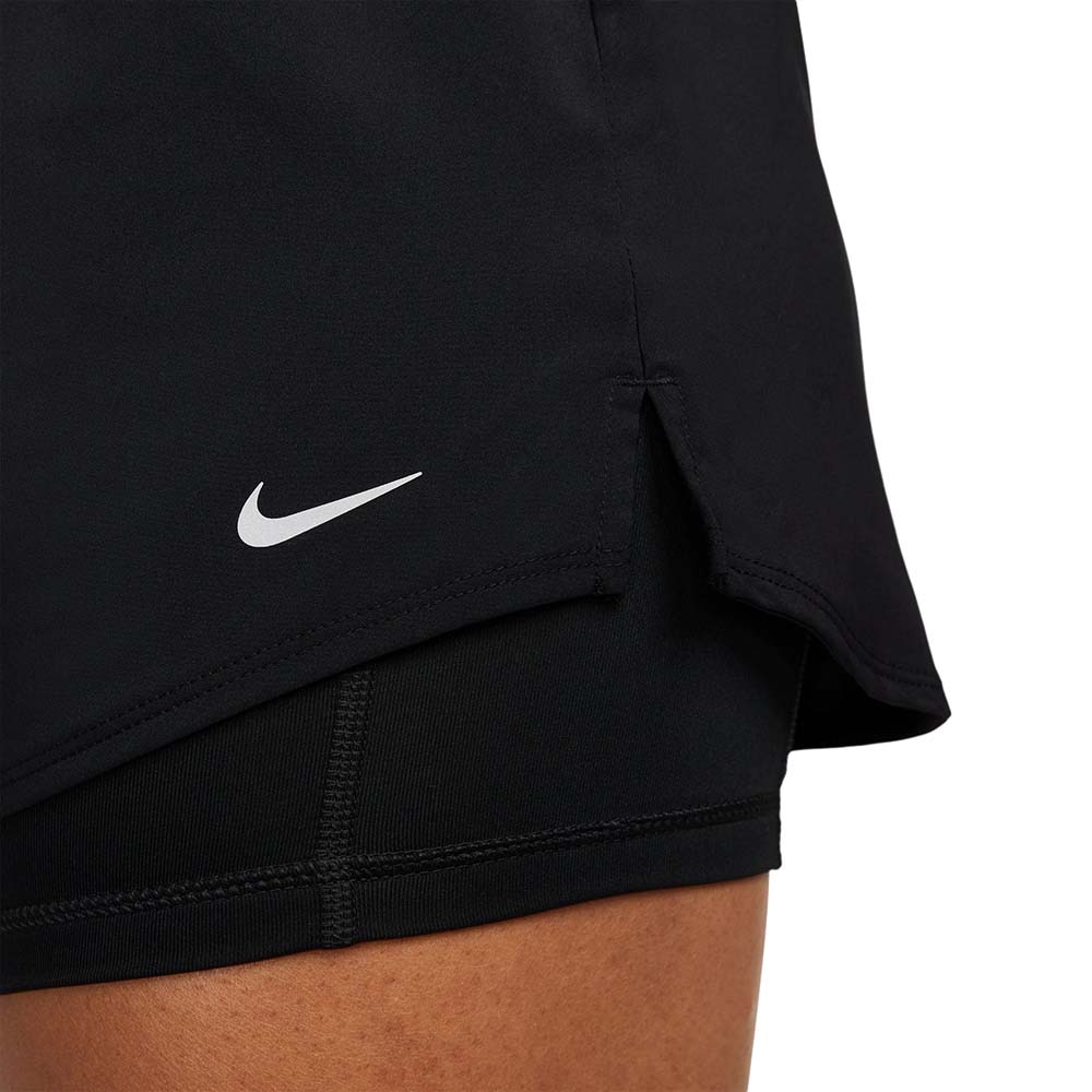 Nike Dri-Fit One Mid-Rise 3'' 2in1 Løpeshorts Dame Sort