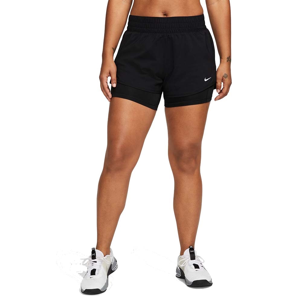 Nike Dri-Fit One Mid-Rise 3'' 2in1 Løpeshorts Dame Sort