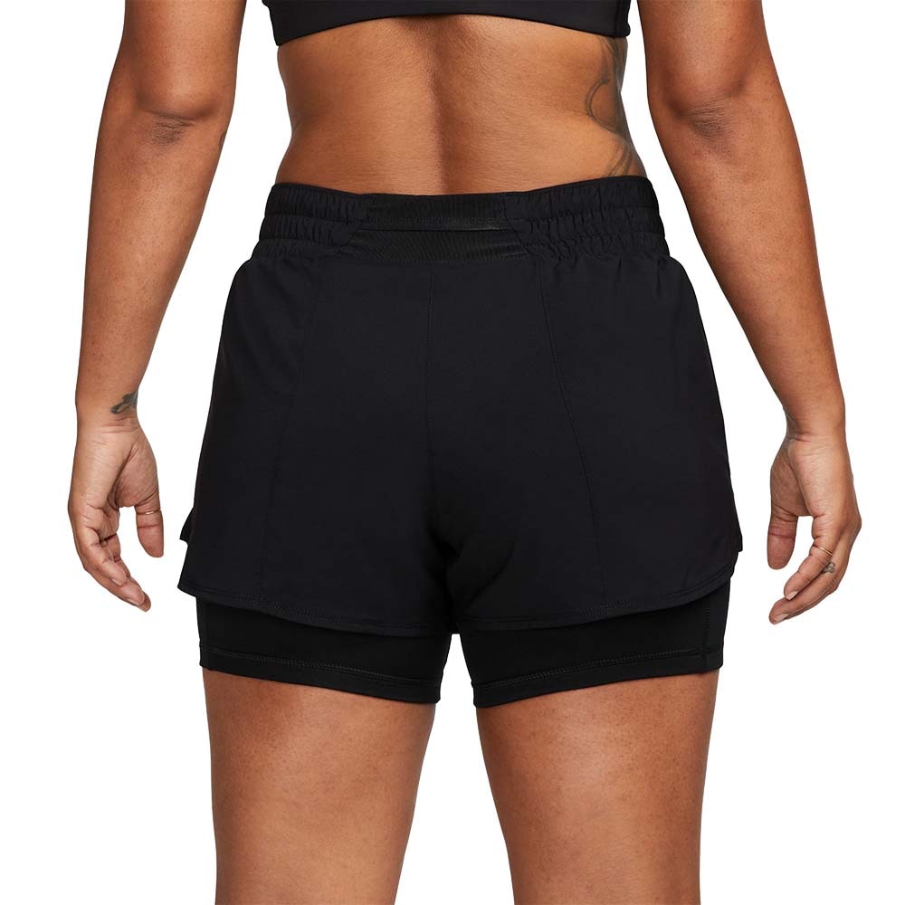 Nike Dri-Fit One Mid-Rise 3'' 2in1 Løpeshorts Dame Sort