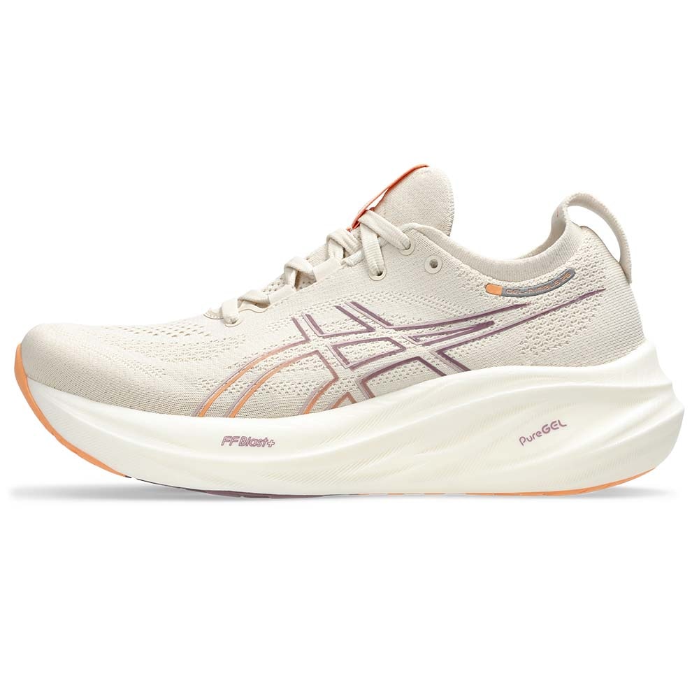 Asics Gel-Nimbus 26 Dame Beige/Oransje