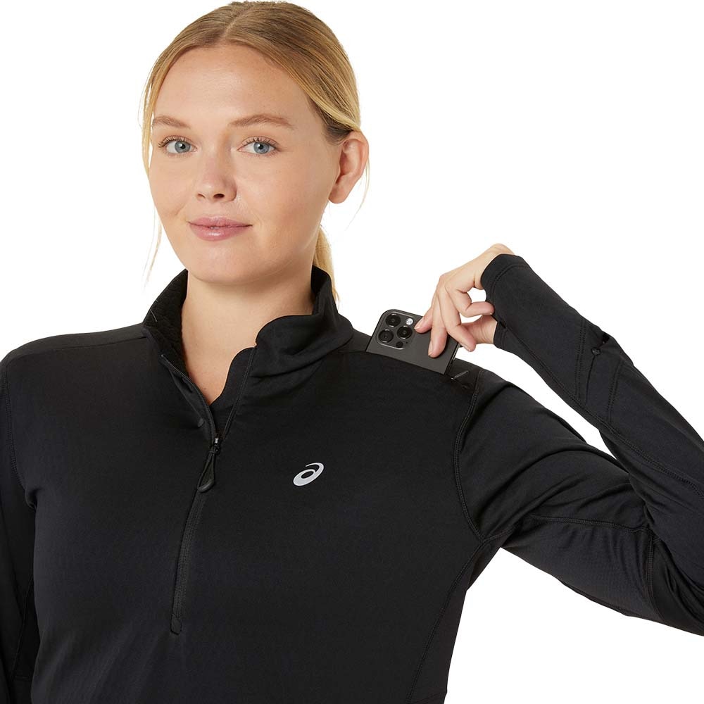 Asics Road Winter Half-Zip Midlayer Dame Sort