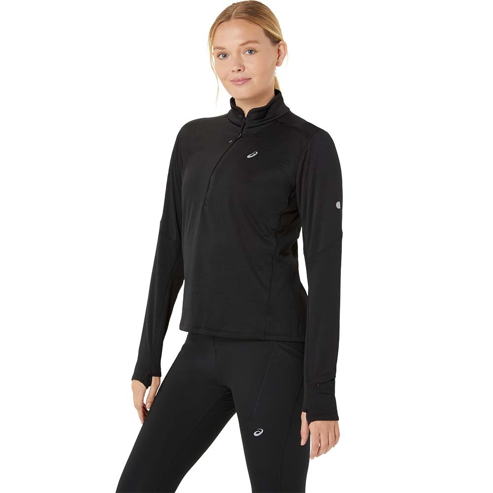 Asics Road Winter Half-Zip Midlayer Dame Sort