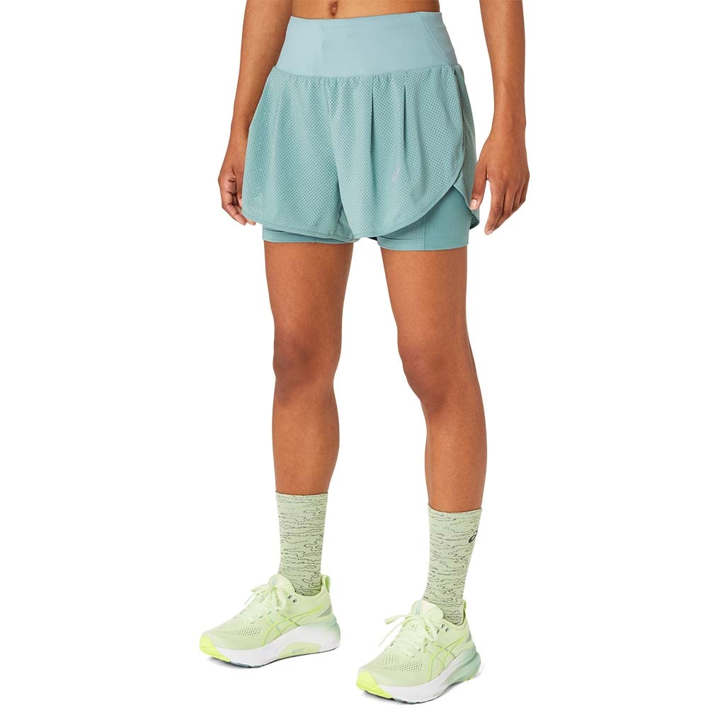 Asics Road 2in1 3.5in Shorts Dame Turkis