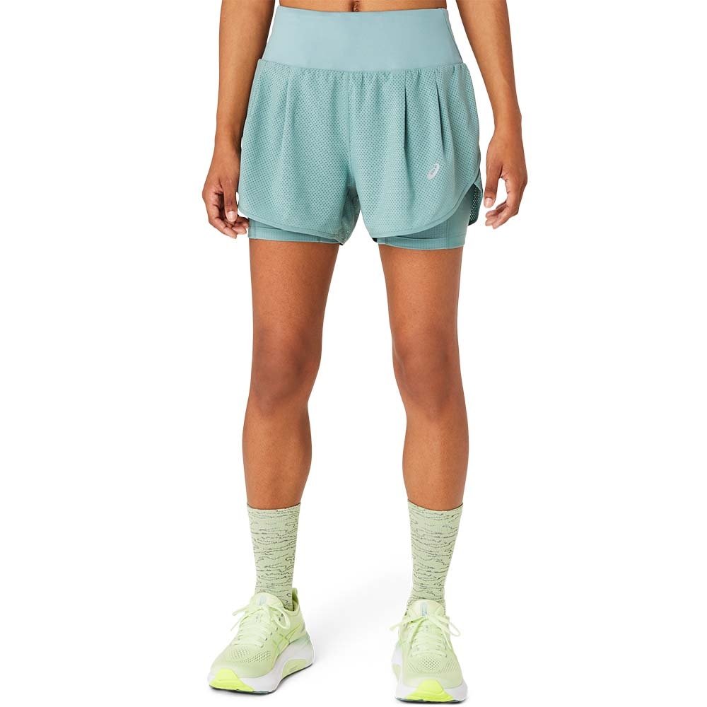 Asics Road 2in1 3.5in Shorts Dame Turkis