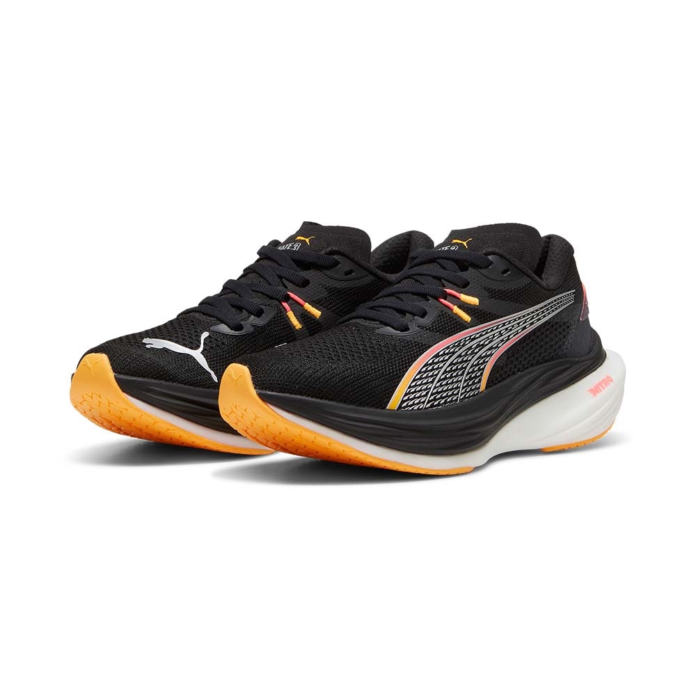 Puma Deviate Nitro 3 Joggesko Dame Sort/Oransje