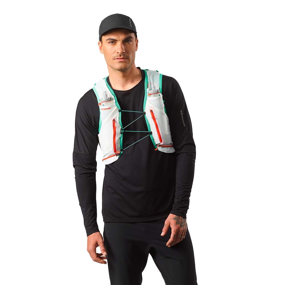 Salomon Adv Skin 12 Løpevest Hvit/Turkis