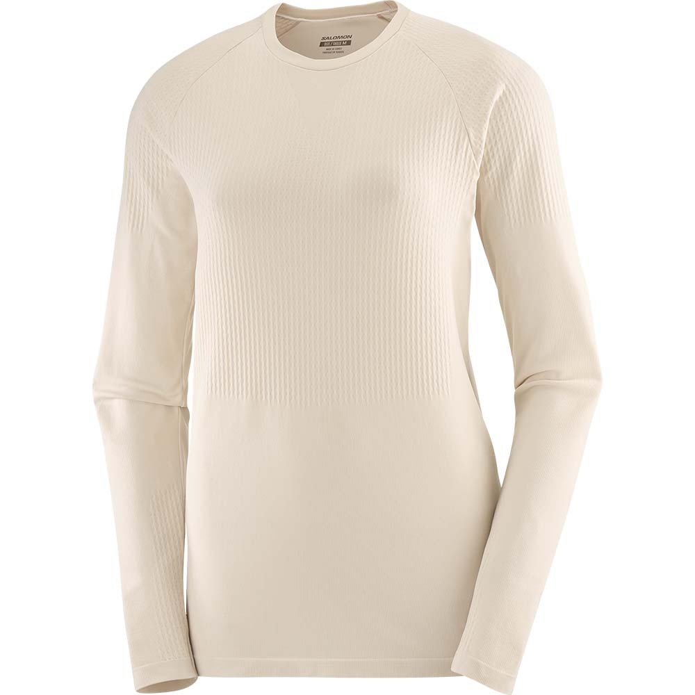 Salomon Sense Aero Seamless Langermet Trøye Dame Beige