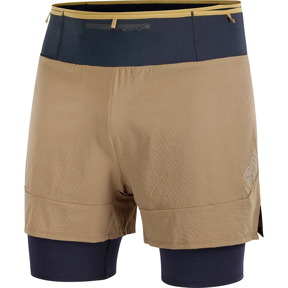 Salomon Sense Aero 2in1 Shorts Herre Beige/Marine