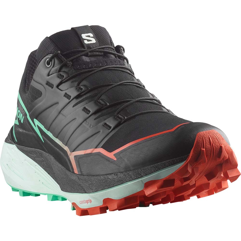 Salomon Thundercross Joggesko Dame Sort/Turkis/Rød