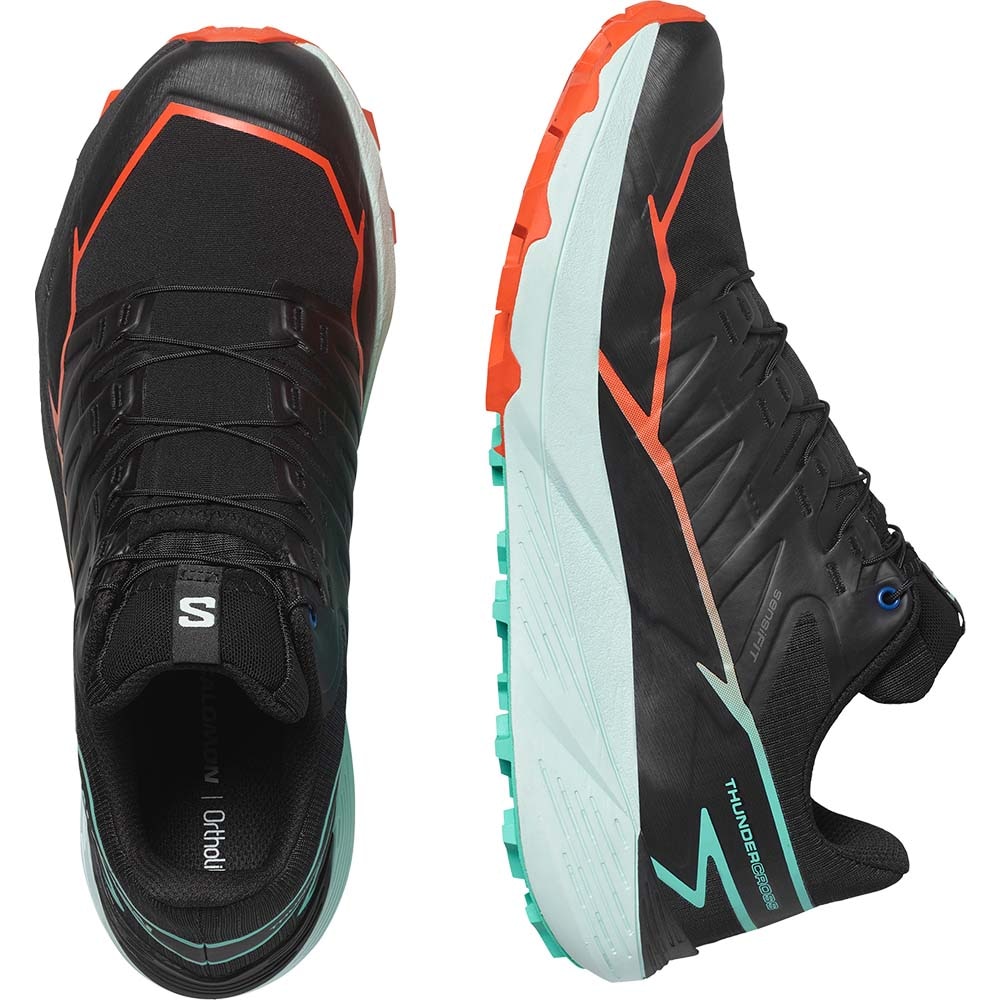 Salomon Thundercross Joggesko Herre Sort/Turkis/Rød