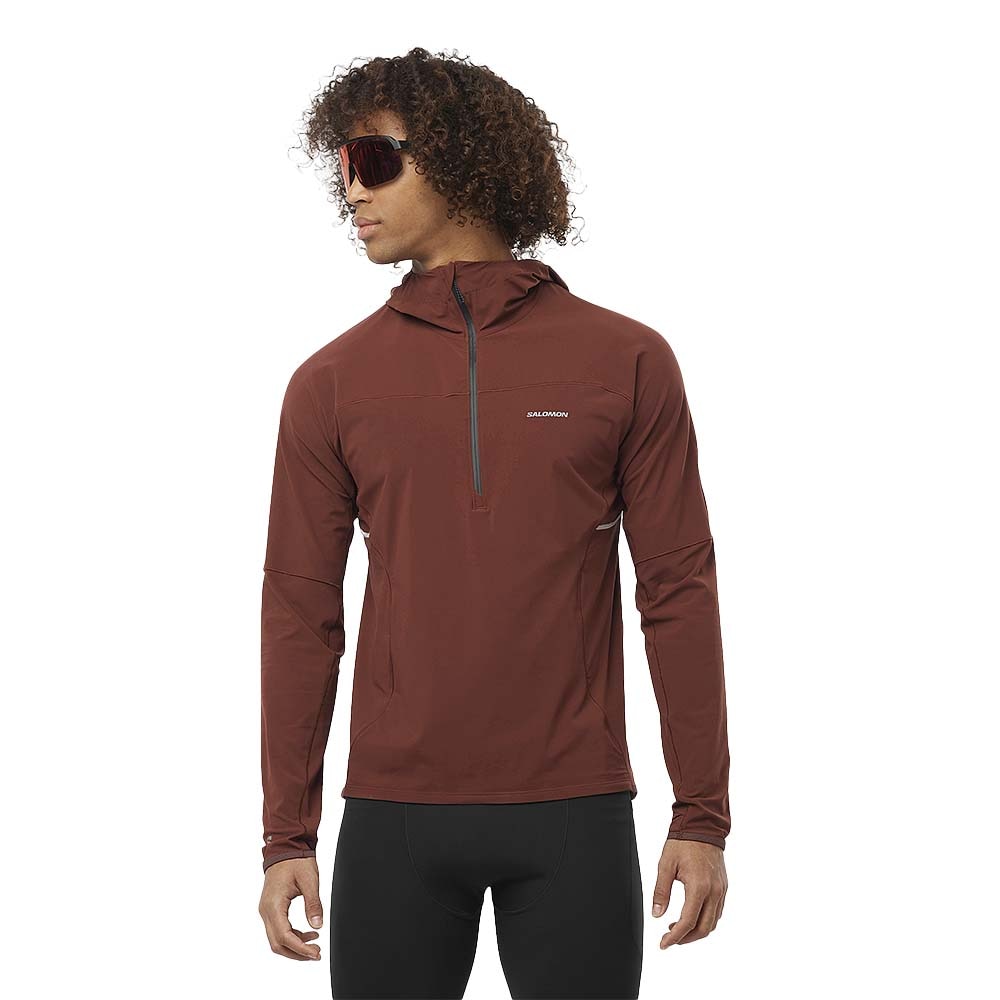 Salomon Sense Aero Hybrid Half-Zip Jakke Herre Burgunder