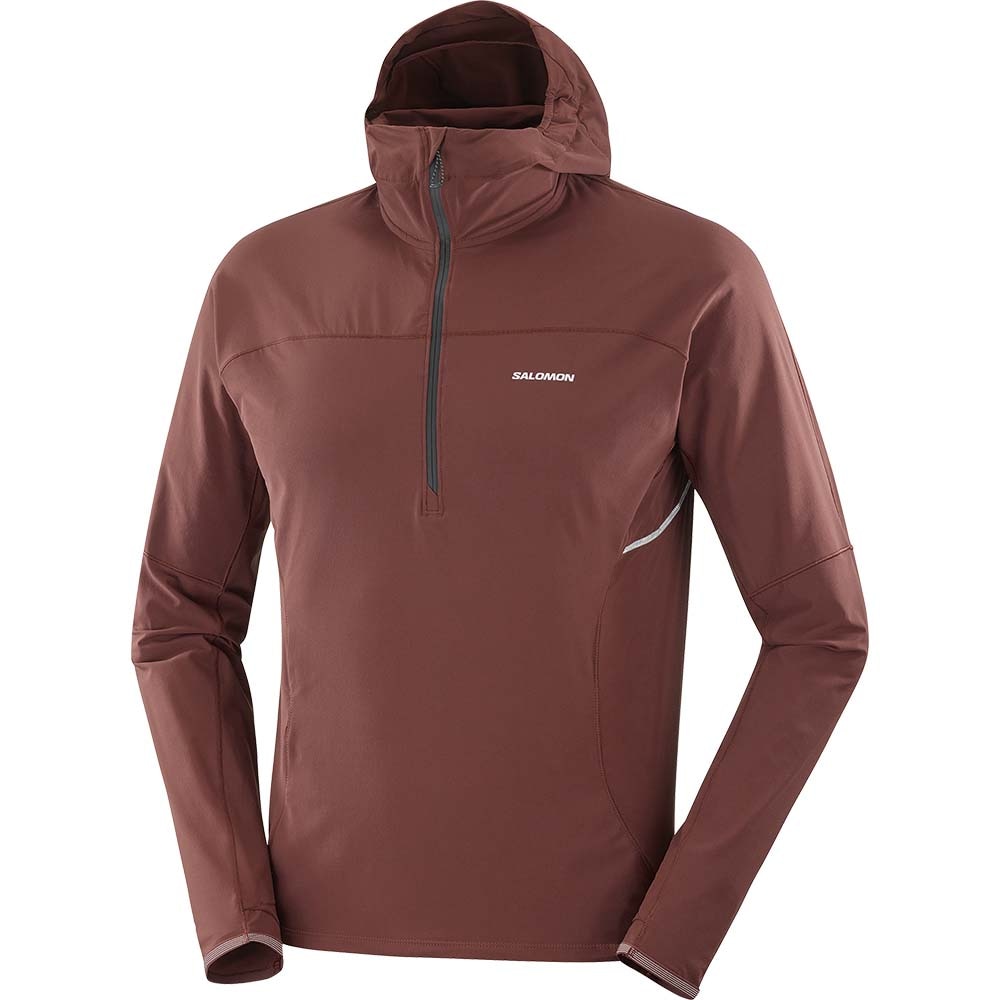 Salomon Sense Aero Hybrid Half-Zip Jakke Herre Burgunder