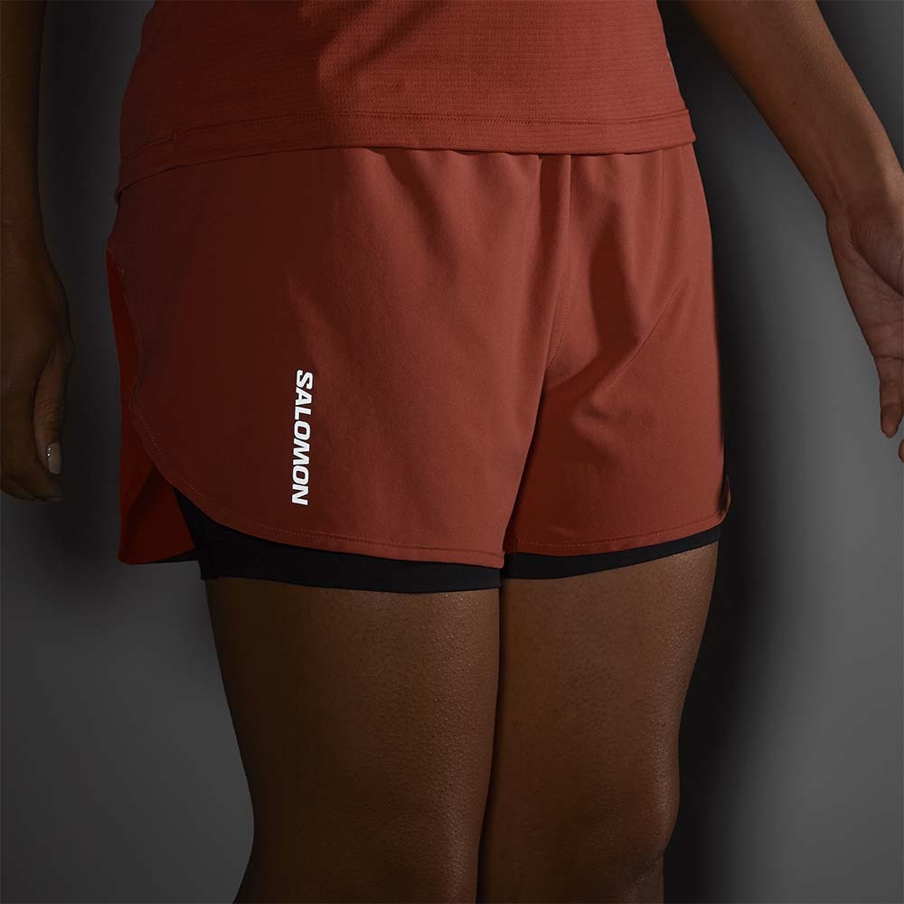 Salomon Cross 2in1 Shorts Dame Rød