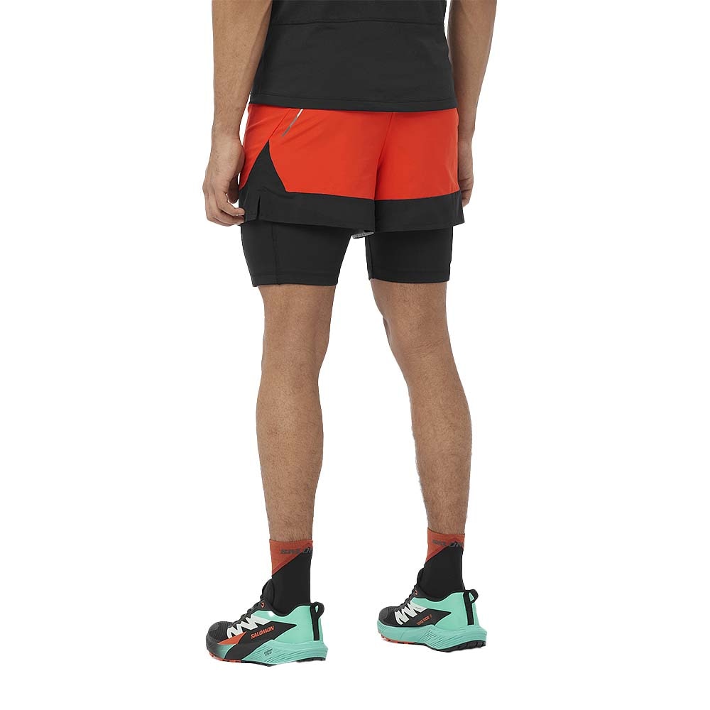 Salomon Cross 2in1 Løpeshorts Herre Rød/Sort