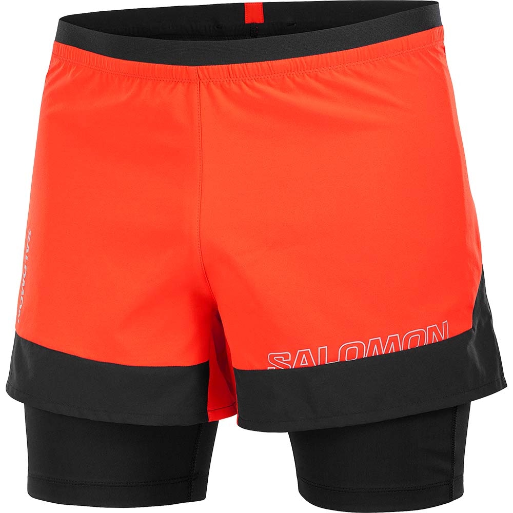 Salomon Cross 2in1 Løpeshorts Herre Rød/Sort